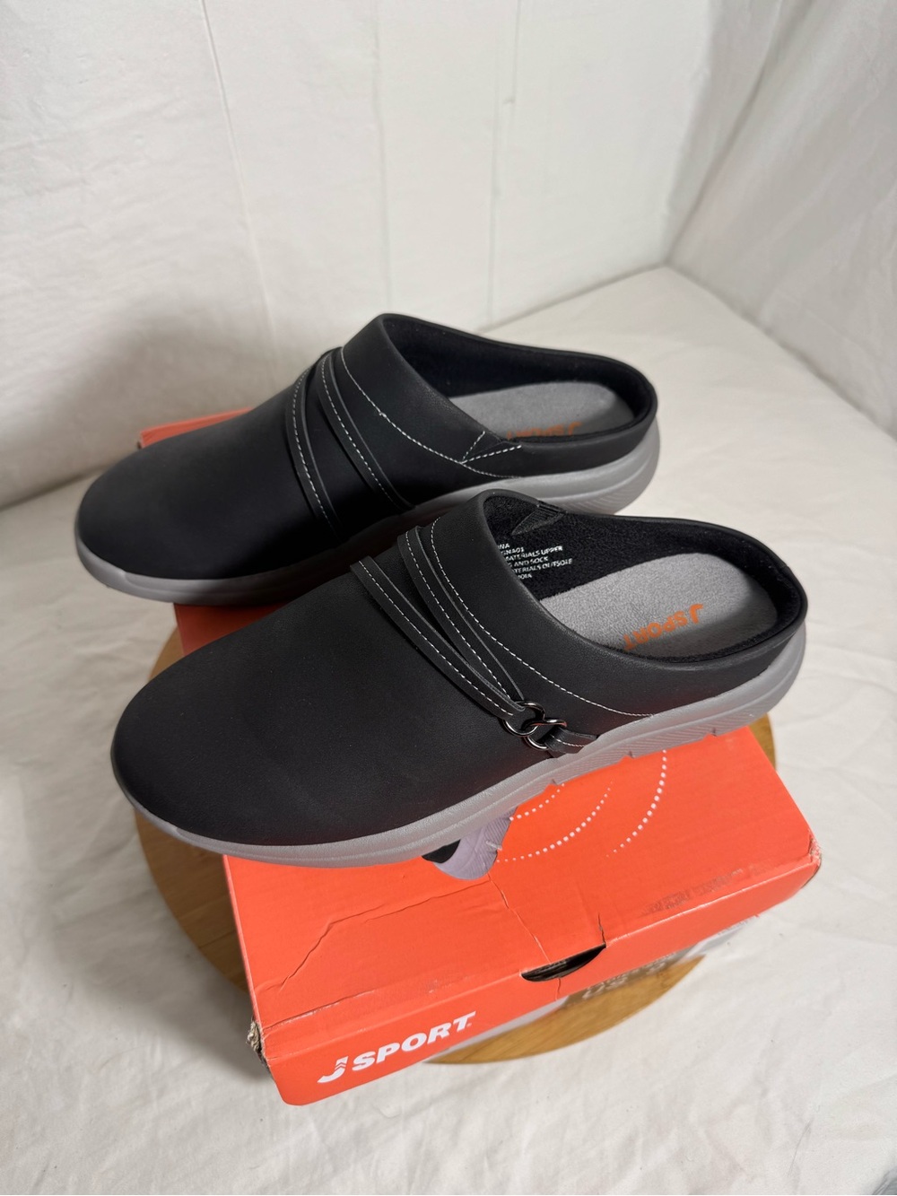Sport Black Slip-On Mules for Women
